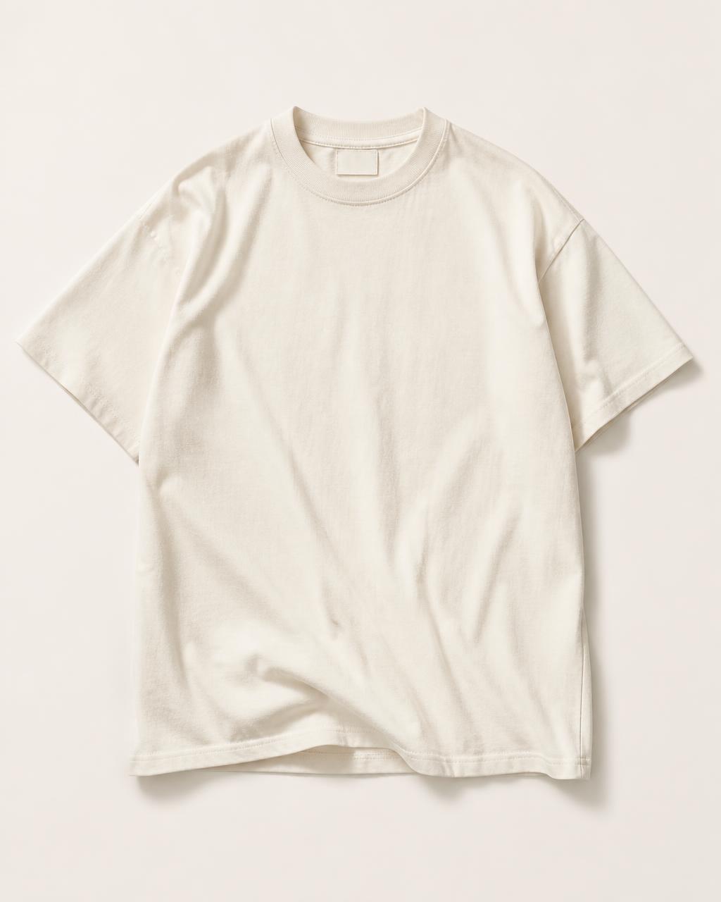 Blank premium cotton t-shirt in a studio setting